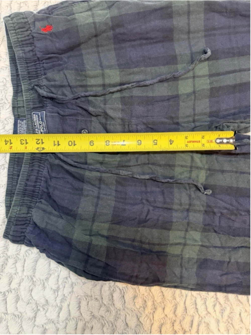 Polo Ralph Lauren Men's L Plaid Flannel Cotton Pajama Pants Drawstring Waist